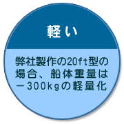 �y���@�c�@���А����20ft�^�̏ꍇ�A�D�̏d�ʂ�-300kg�̌y�ʉ�